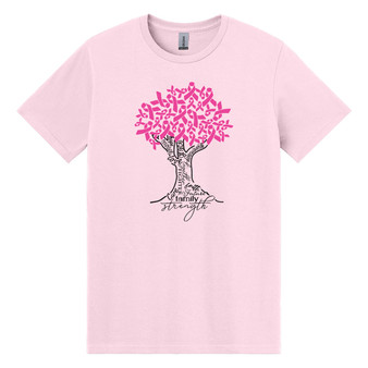 Breast Cancer Strength Tree T-Shirt - Medium