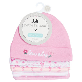 Cribmates 5-Pack Infant Caps - Pink