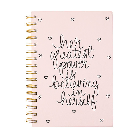 Spiral Hardcover Journal - Her Greatest Power Is Believing in Herself