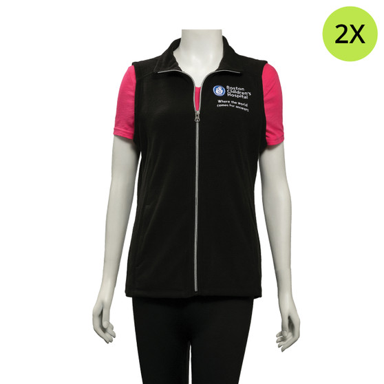 Boston Children's Hospital Logoed Women's Fleece Vest - Black - 2X