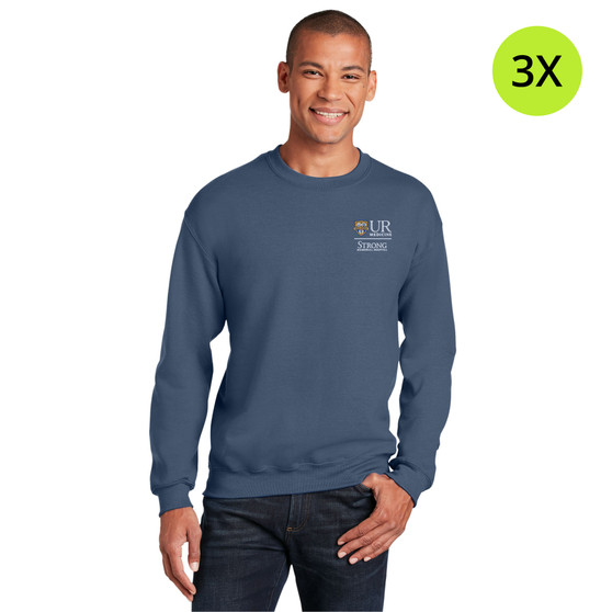 Strong Memorial Hospital Heavy Blend Crewneck Sweatshirt - Indigo Blue - 3X