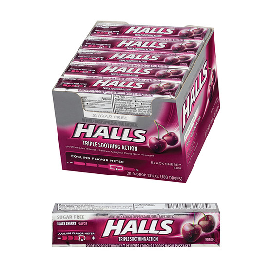 Halls Menthol Cough Drops - Black Cherry Flavor