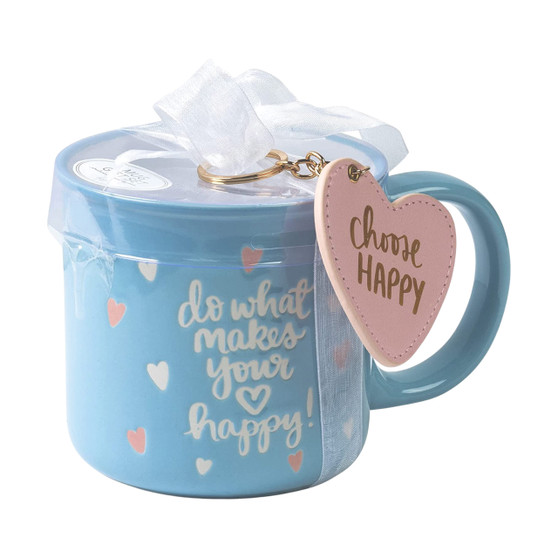 Mug and Keychain Gift Set - Do What Makes Your Heart Happy