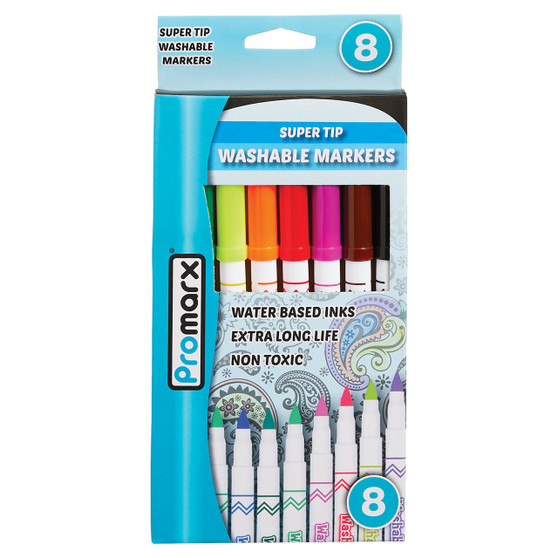 Rainbow Super Tip Washable Markers - 8ct Pack
