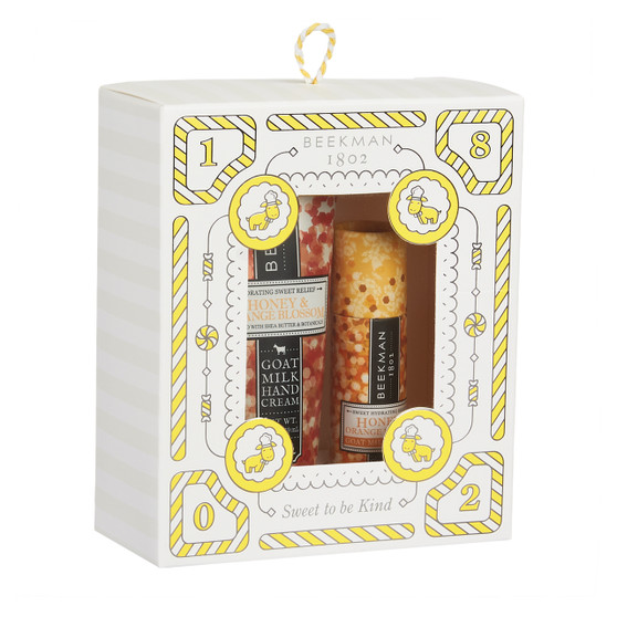 Beekman Goat Milk Hand Cream and Lip Balm Set - Honey Orange Blossom
