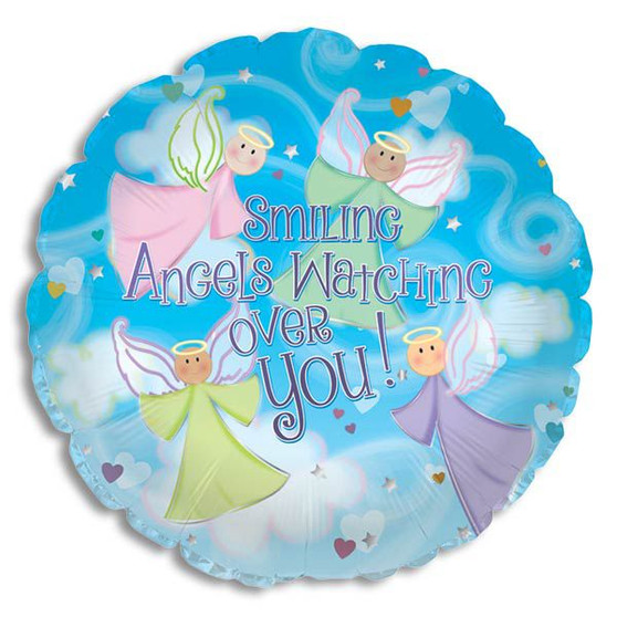 Smiling Angels Are Watching over You Mylar Balloon