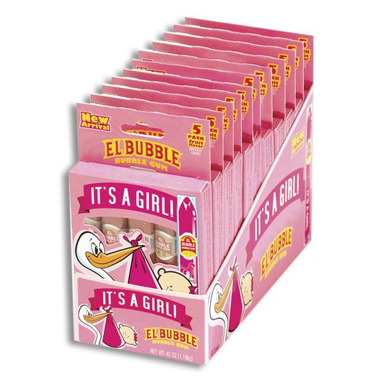 El Bubble Bubble Gum Birth Announcement Cigars - It's a Girl - 5 Pack