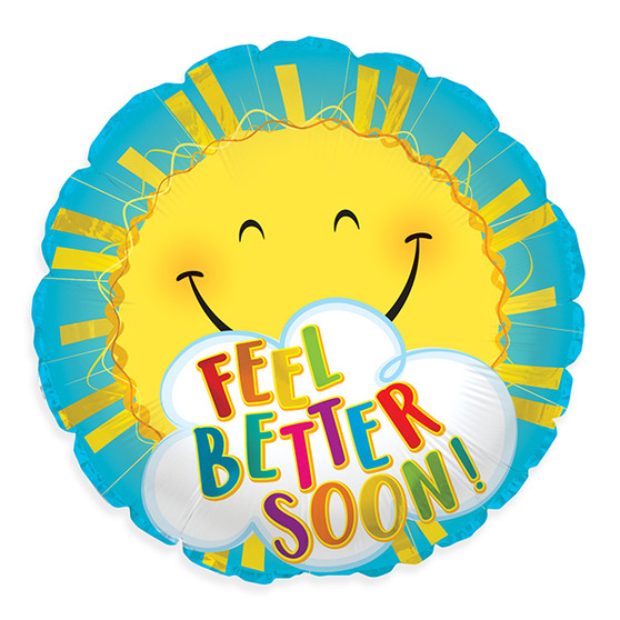 Feel Better Soon Sun Mylar Balloon