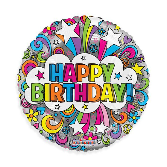 Happy Birthday Groovie Mylar Balloon