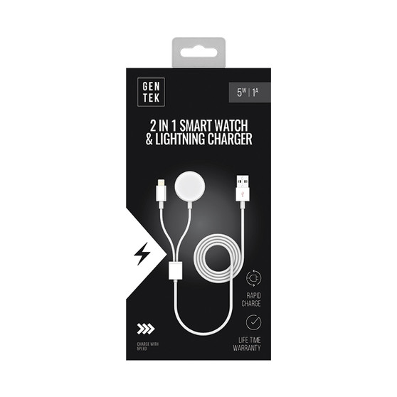 Gen Tek 2-In-1 Smart Watch and Lightning Charger