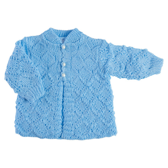 Crocheted Baby Cardigan Sweater - Blue