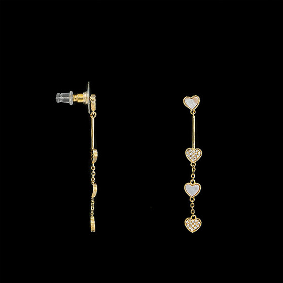 Amanda Blu Gold Drop Heart Earrings