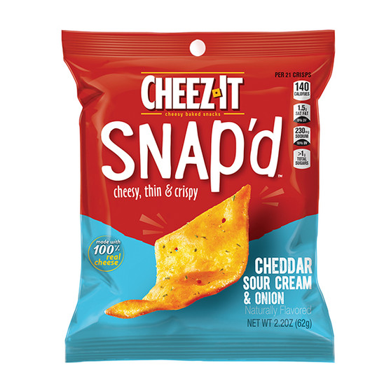 Cheez-It Snap'd Crackers - Cheddar Sour Cream & Onion - 2.2oz Bag