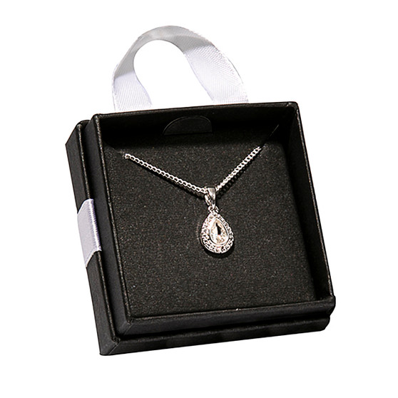 Julia Harper Teardrop Pendant Necklace - Silver