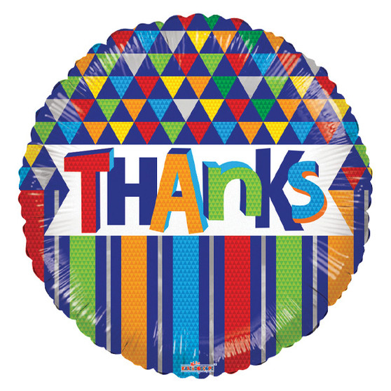 Thanks with Geometric Patterns Mylar Balloon