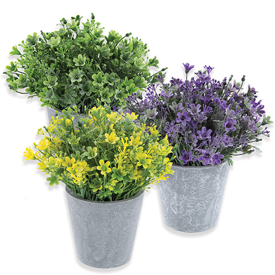 Faux Floral Plant in Pot