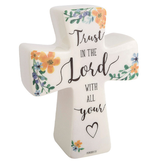 Decorative Ceramic Prayer Cross - Trust in the Lord