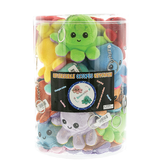 Reversible Plush Octopus Keychain