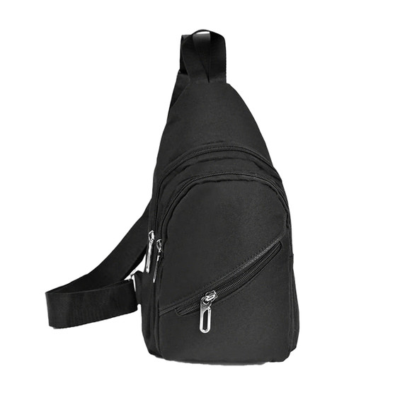 Canvas Crossbody Sling Bag - Black