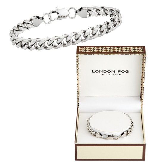 London Fog Men's Stainless Steel Bracelet with Box - Silver