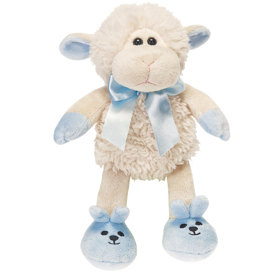 Plush Lamb with Bunny Slippers - Blue
