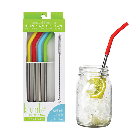Krumbs Kitchen Reusable Drinking Straws Set