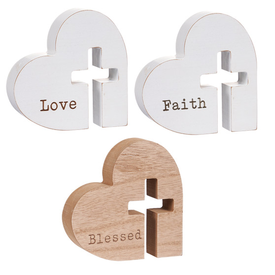 Heart-Shaped Sign with Cut-Out Cross