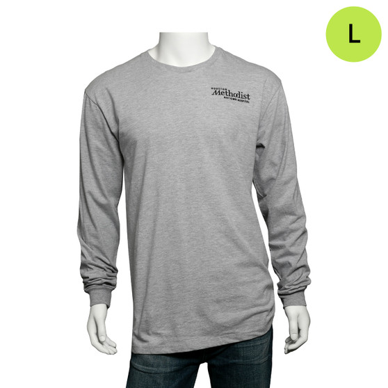 Houston Methodist Baytown Hospital Logoed Long-Sleeved Shirt - Heather Gray - L