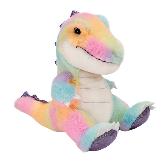 11-Inch Rainbow Sherbet Plush T-Rex Dinosaur