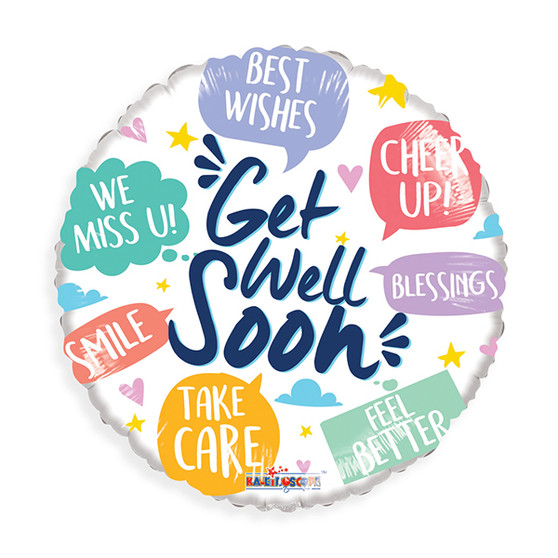 Get Well Phrases Mylar Balloon