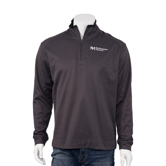 Northwestern Medicine Logoed Men's Quarter Zip Pullover - Gray - S