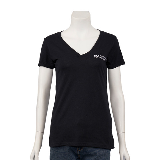 Northwestern Medicine Logoed Women's V-Neck T-Shirt - Black - M