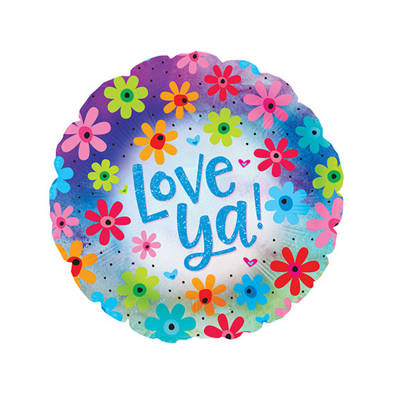 Love Ya Flowers Mylar Balloon