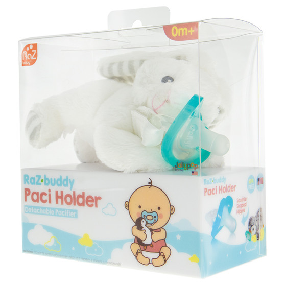 RaZ-Buddy Paci Holder with JollyPop Pacifier - Coco Bunny
