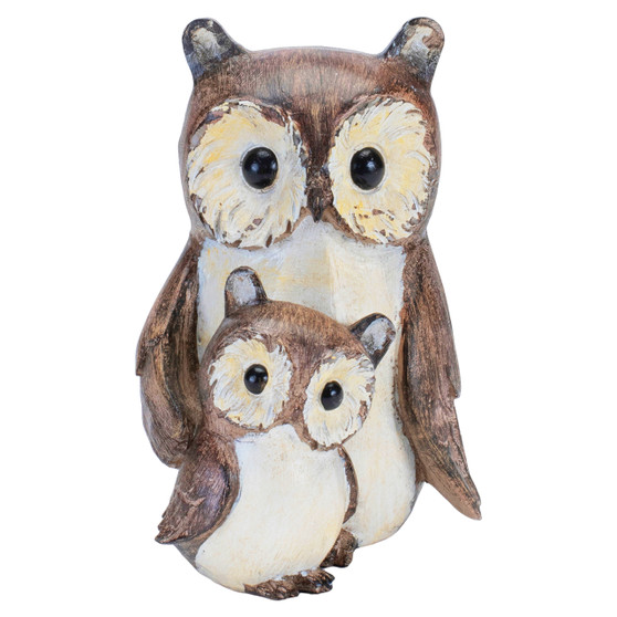 Resin Owl With Baby