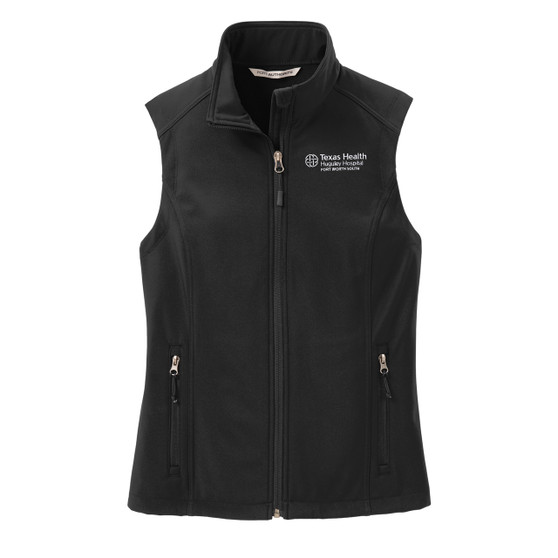 Texas Health Huguley Hospital Logoed Ladies Soft Shell Vest - Black - XL