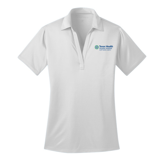 Texas Health Huguley Hospital Logoed Ladies Silk Touch Performance Polo - White - 2X