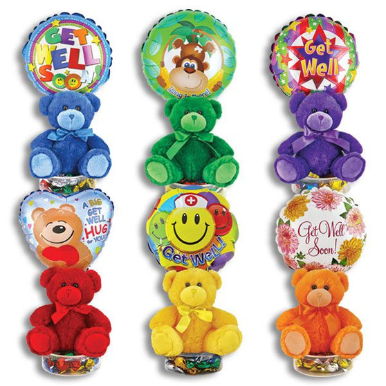 Get Well Soon Kelliloons Gift Set - Bright Bear - Hard Candy