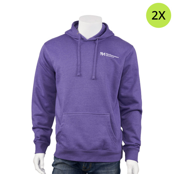 Northwestern Medicine Logoed Fleece Hoodie - Heathered Purple - 2X