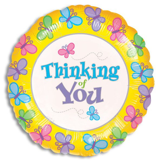 Thinking of You Butterflies Mylar Balloon