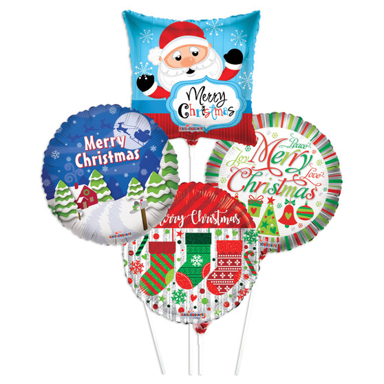Pre-Inflated Christmas Balloons With Stick