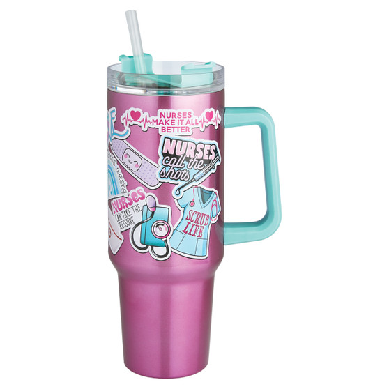 40oz Nurse Sticker Stainless Travel Mug
