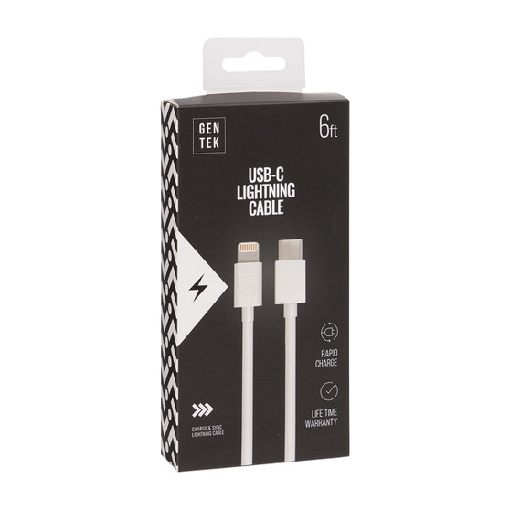Gen Tek USB-C to Lightning Cable - 6 Foot