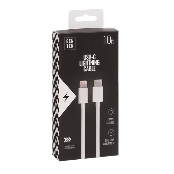 Gen Tek USB-C to Lightning Cable - 10 Foot