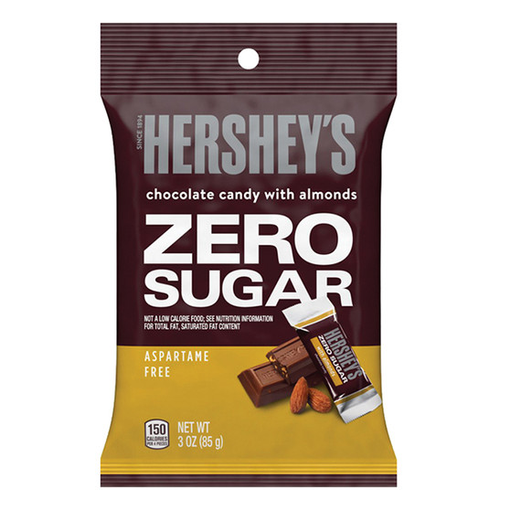 Hershey's Zero Sugar Chocolate Candy With Almonds - 3oz Bag