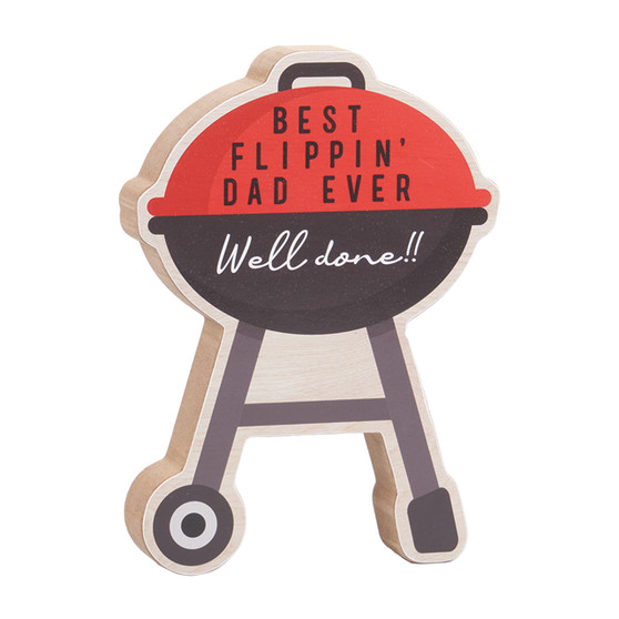 Die-Cut Wood Sign - Dad Grill