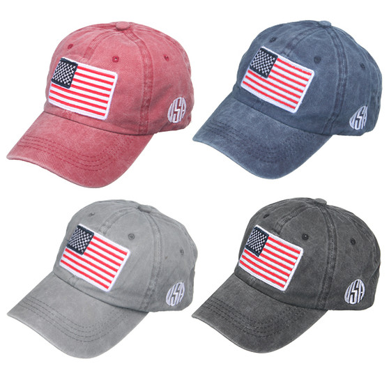 American Flag Canvas Baseball Hat