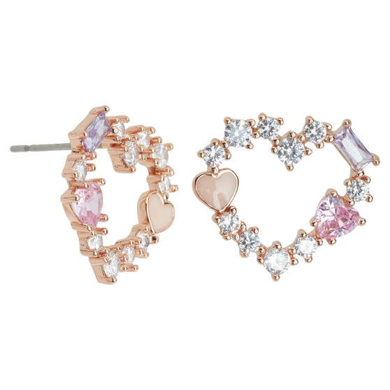 Amanda Blu Rose Gold Cubic Zirconia Heart Earrings