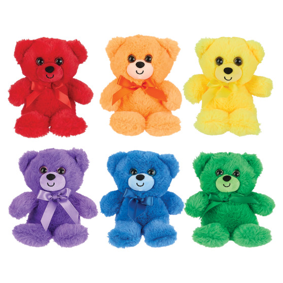6-Inch Bright Plush Teddy Bears
