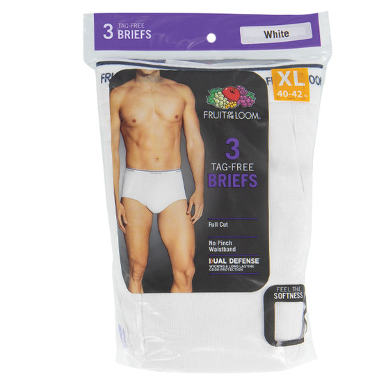 Fruit of the Loom Men's Tag-Free Briefs - Size Extra Large